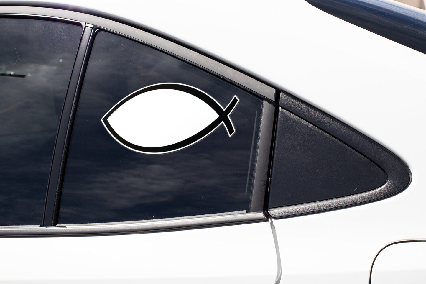 Christian Fish Ichthys Sticker Decal Vinyl Decal God Jesus Holy Spirit Bible Church Faith Love Peace Forgiveness