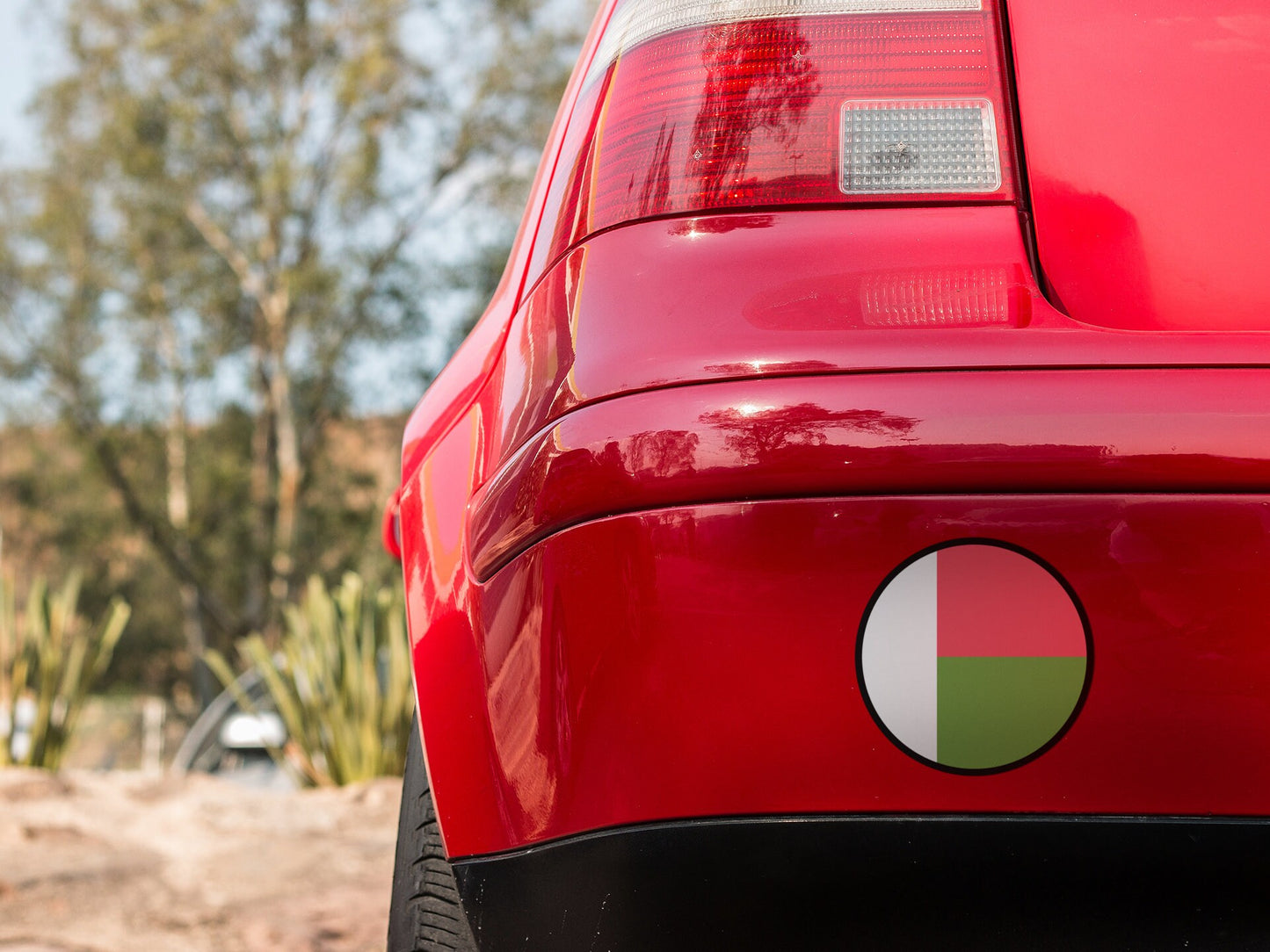 Madagascar Flag Circle Sticker Decal