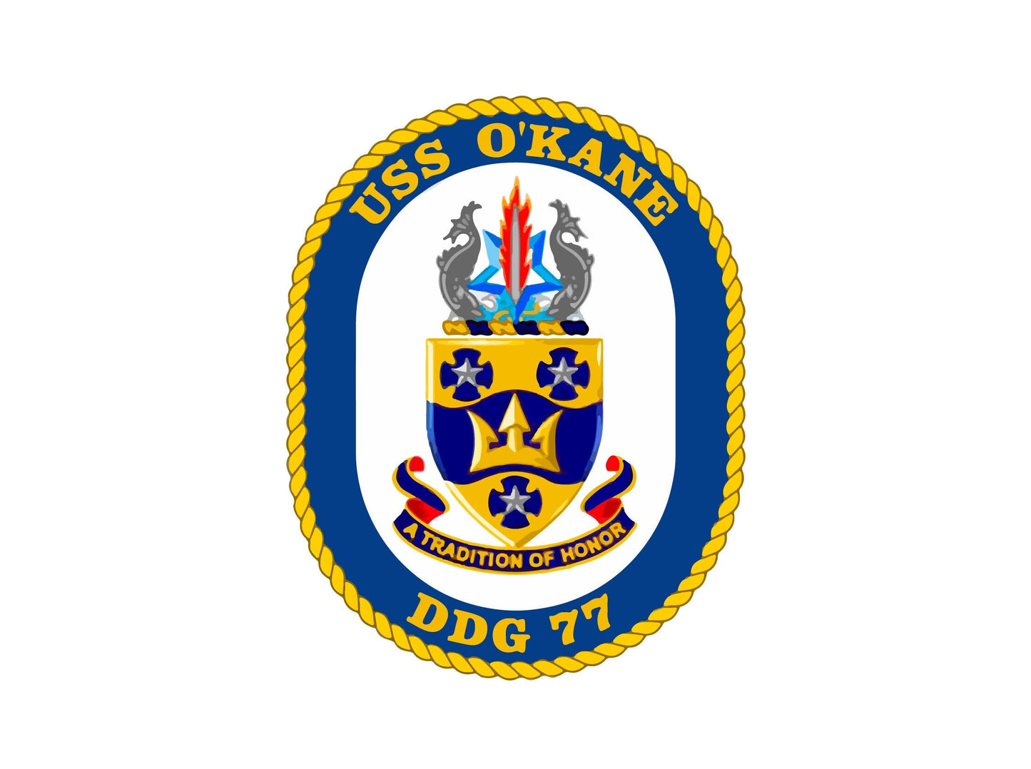 USS O'Kane DDG-77 Badge Sticker Decal Arleigh Burke Class Destroyer Car Sticker Bumper Sticker for Car Emblem