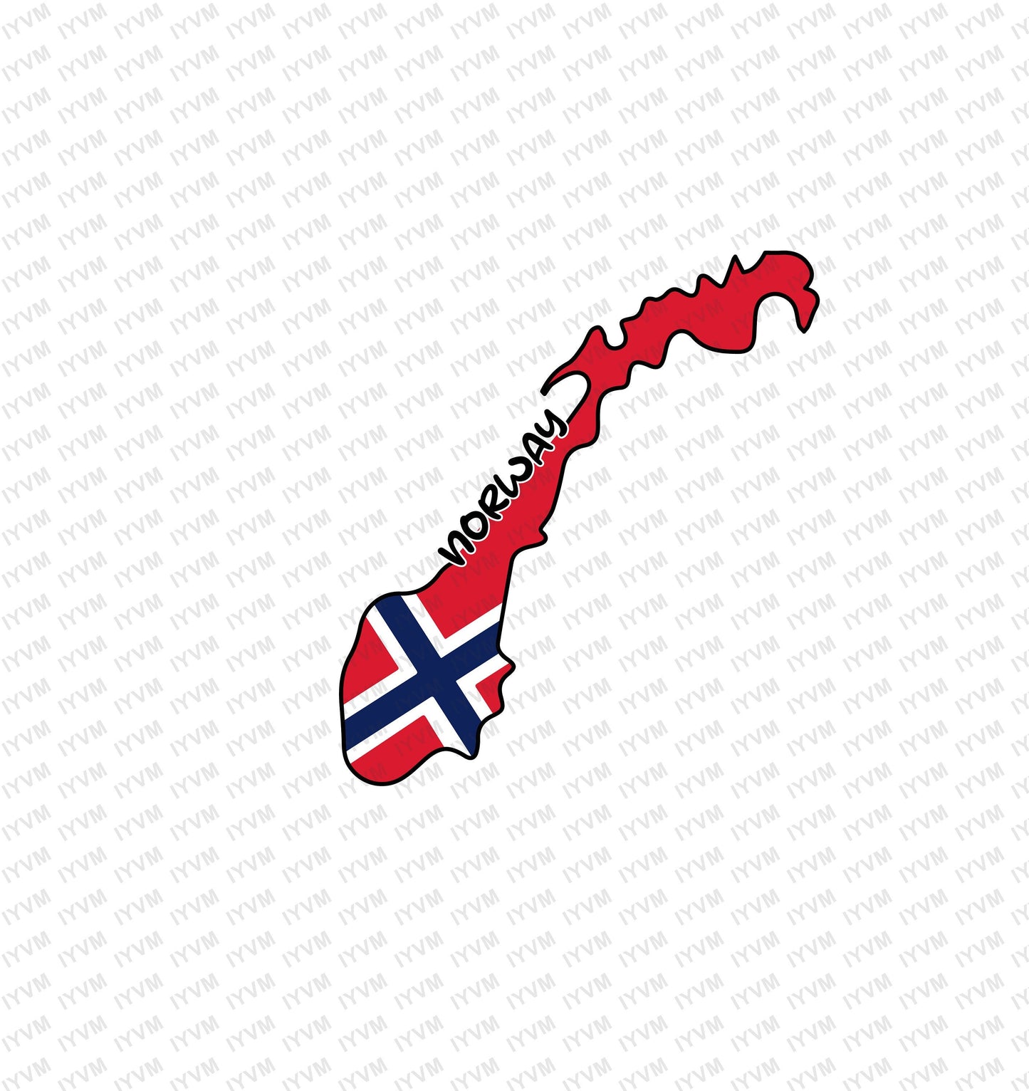 Norway Map Iron On Heat Transfer Vinyl HTV / Norwegian / Kingdom of Norway / Oslo