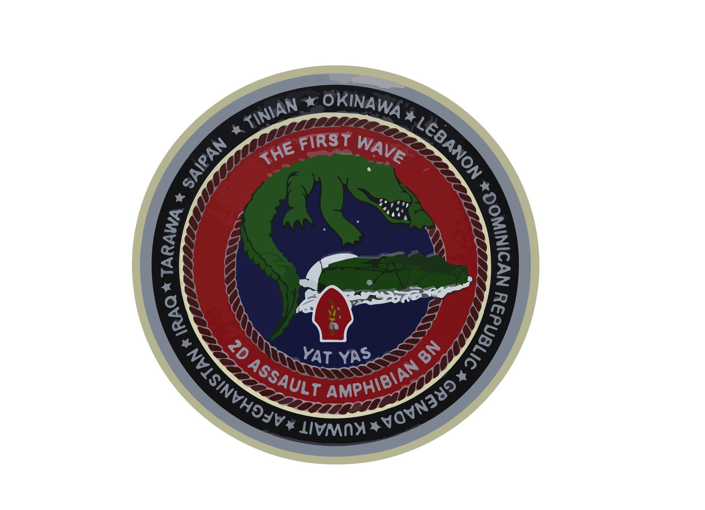US Marine Corps Badge Sticker Decal  2nd Assault Amphibian Battalion The First Wave Car Sticker Bumper Sticker for Car Emblem