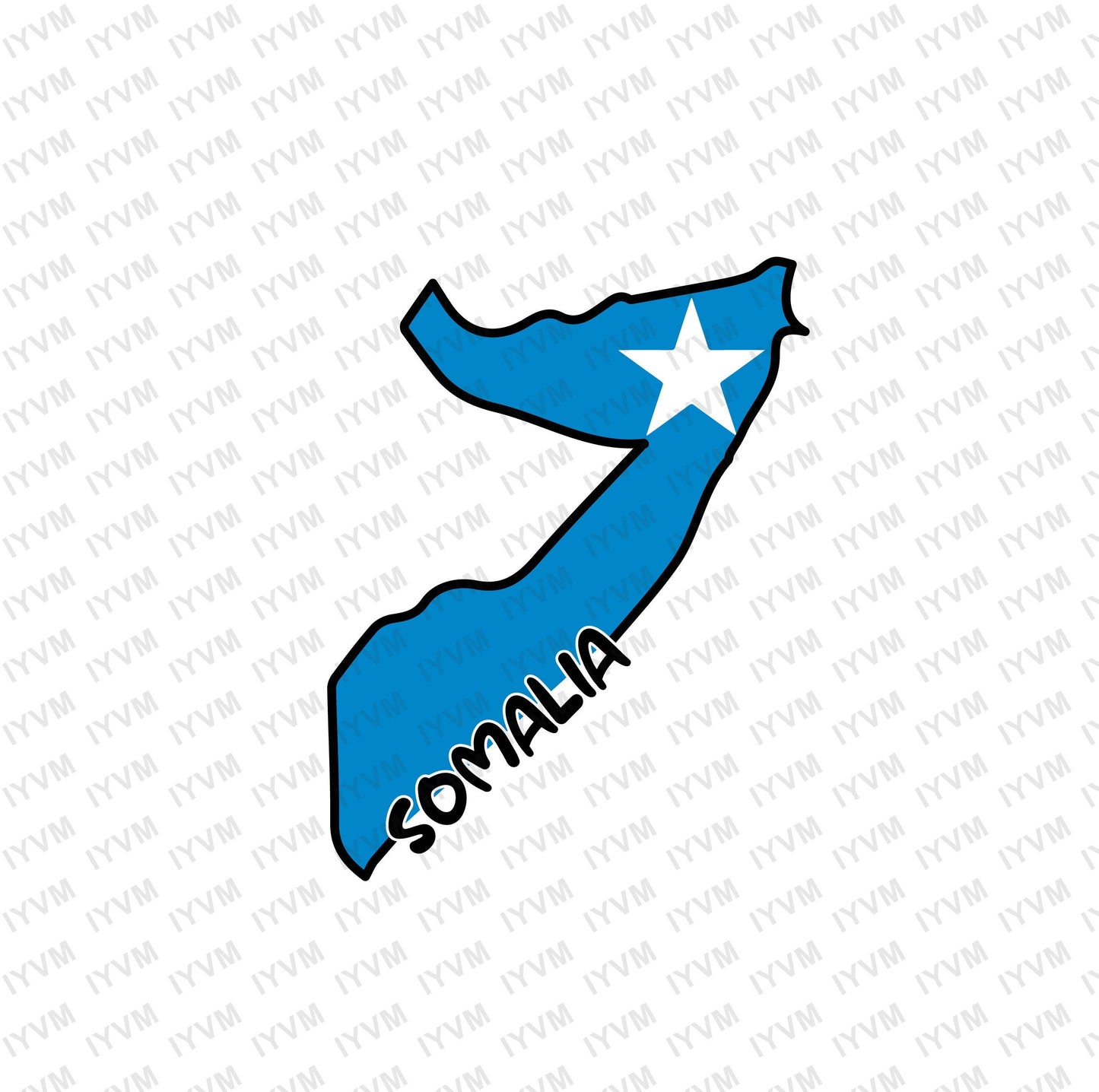 Somalia Map Flag Iron On Heat Transfer Vinyl HTV Federal Republic of Somalia Jamhuuriyadda Federaalka Soomaaliya Mogadishu Somali Somalian
