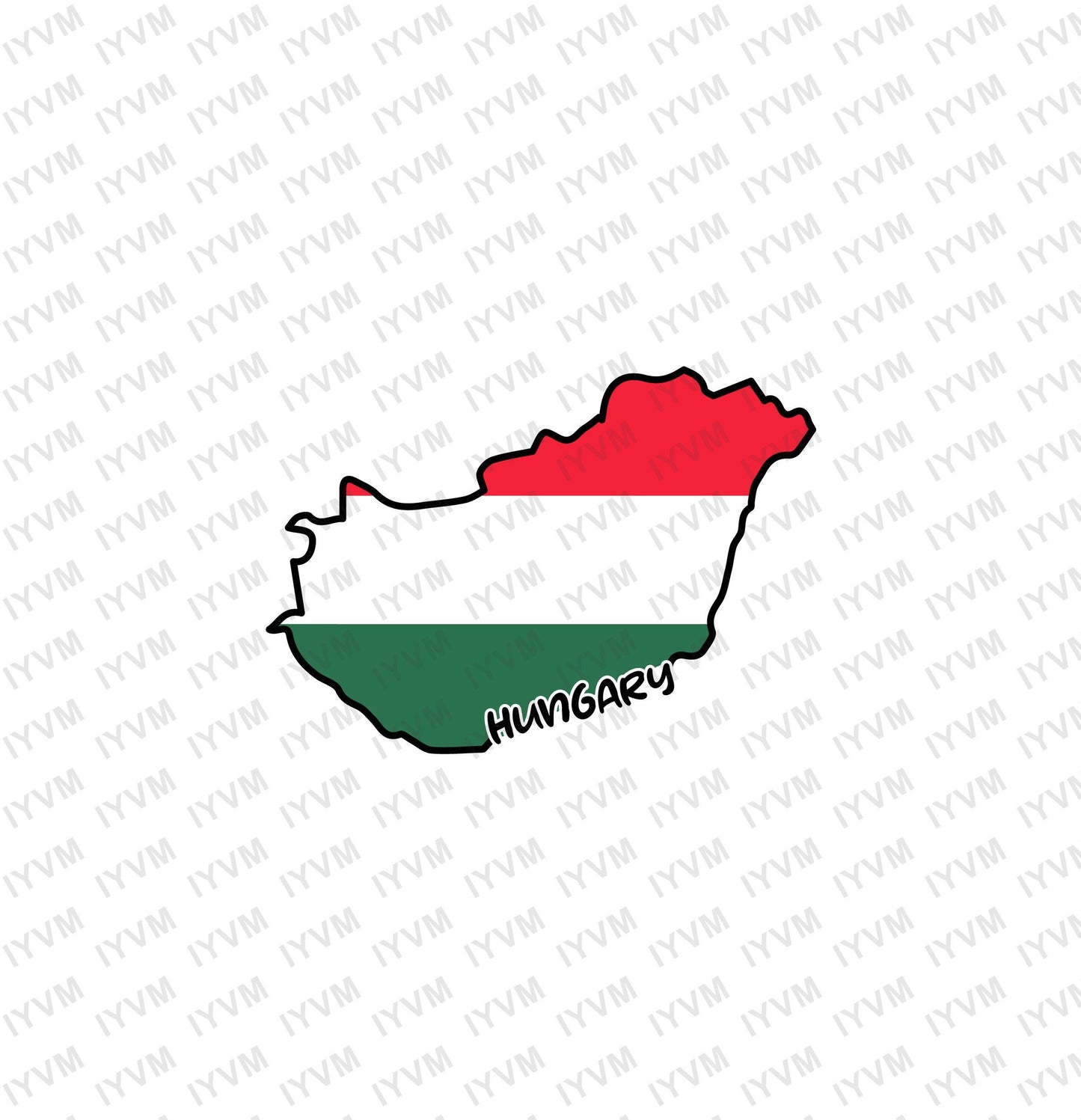 Hungary Map Iron On Heat Transfer Vinyl HTV / Magyarország / Budapest / Hungarian
