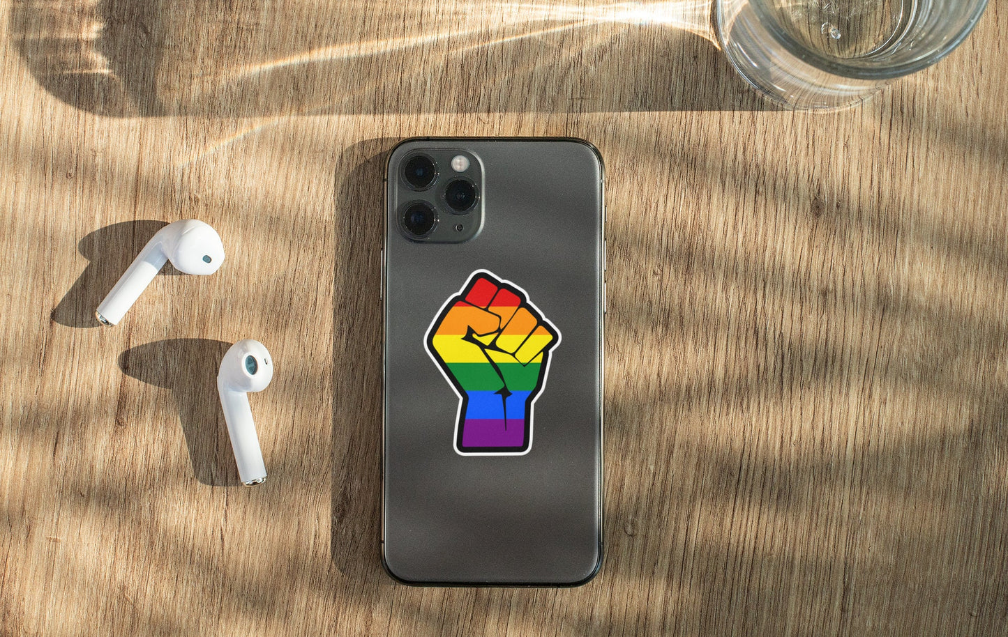 Rainbow Resist Fist Sticker Decal Pride Flag LGBTQ Gay Lesbian Community Pride Diversity Rights Equality