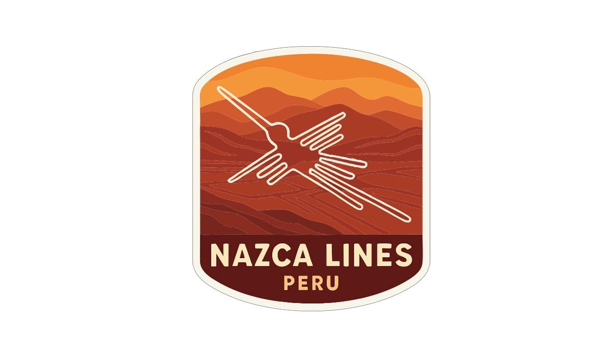 a logo for Nazca Lines, a famous ancient archaeological site located in Peru.