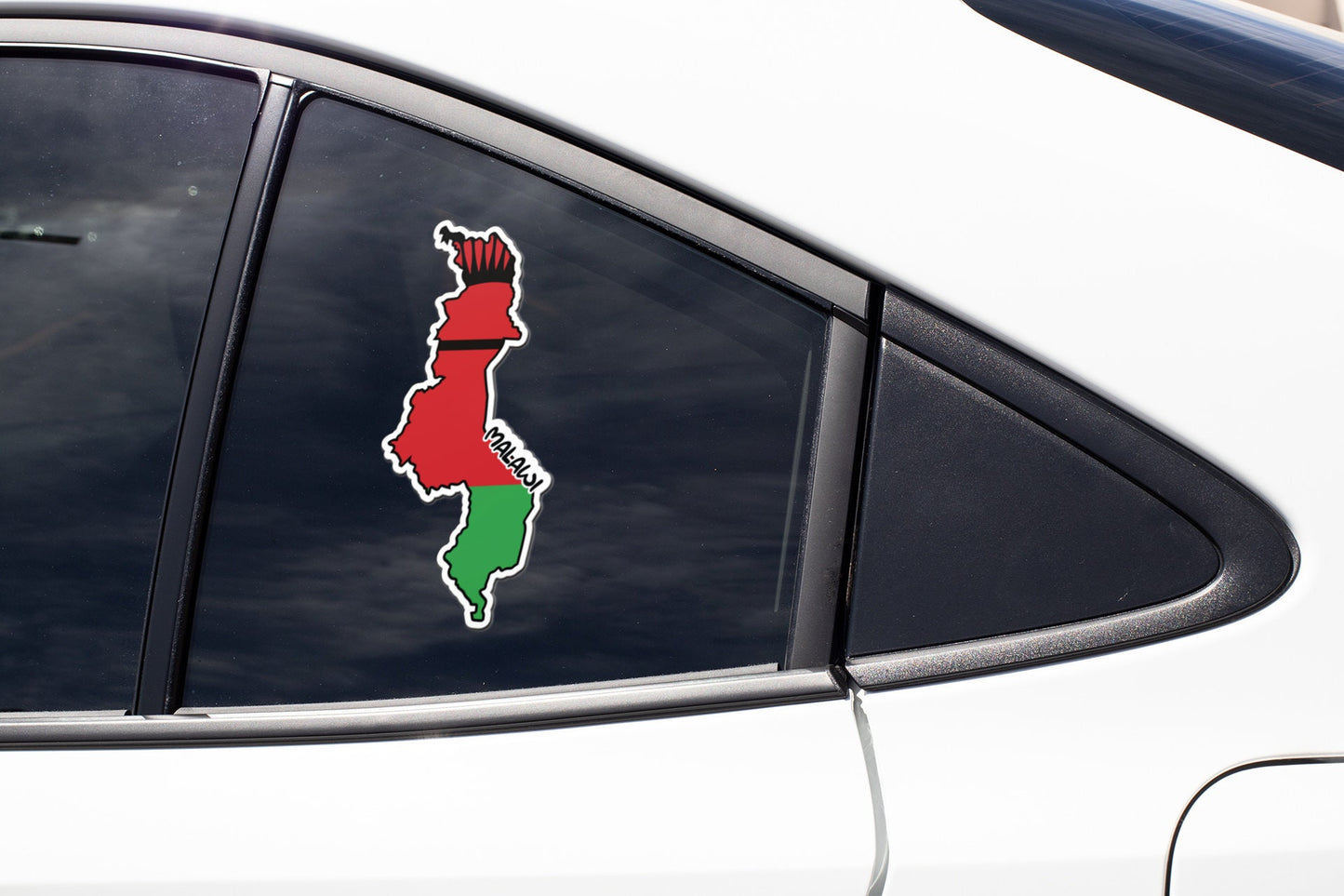 Malawi Map Flag Sticker Decal