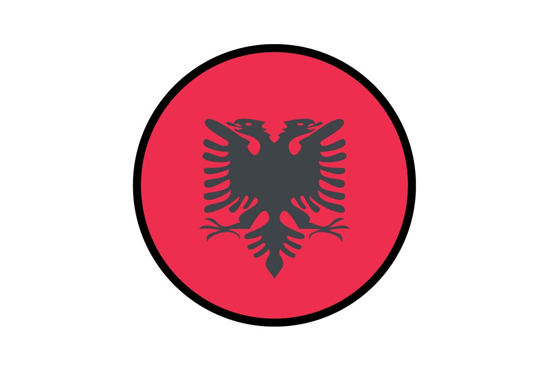 Albania Flag Circle Sticker Decal
