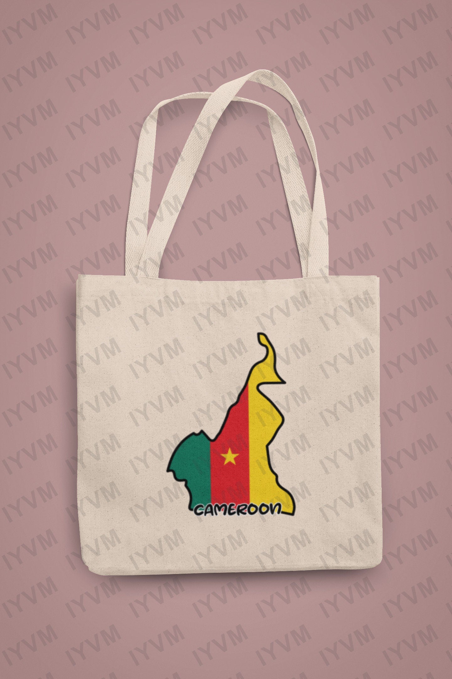 Cameroon Map Iron On Heat Transfer Vinyl HTV / Republic of Cameroon / Yaoundé / Paix – Travail – Patrie / Cameroonian