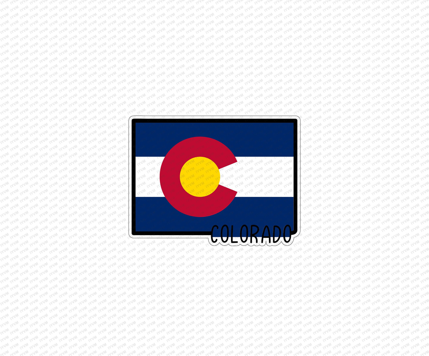 State of Colorado Map Flag Sticker Decal  USA Colorado State  Denver  The Centennial State  Buffalo Plains State  Colorful Colorado /