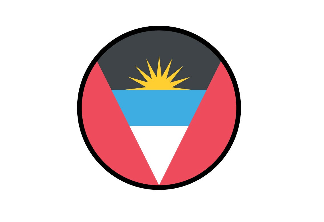 Antigua and Barbuda Flag Circle Sticker Decal