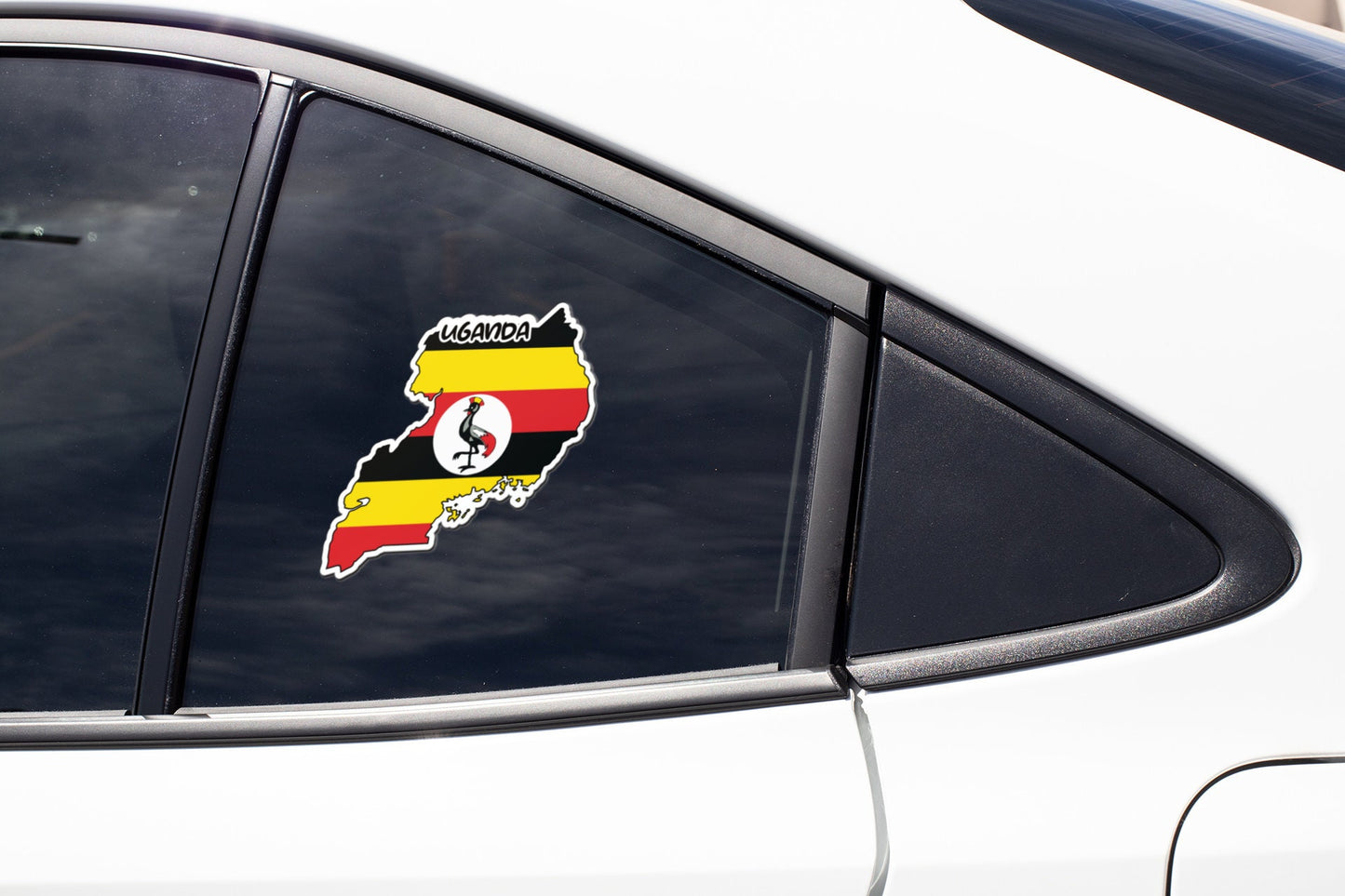 Uganda Map Flag Sticker Decal