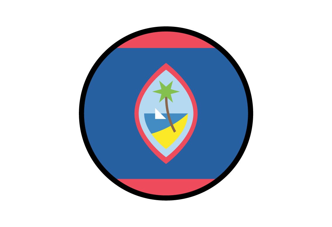 Guam Flag Circle Sticker Decal
