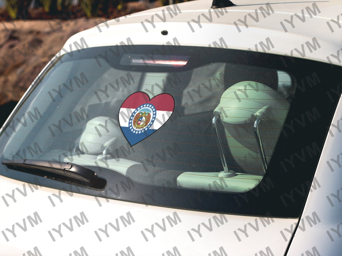 State of Missouri Flag Heart Sticker Decal  USA Missouri State  Jefferson City  The Show Me State  Bullion State  Gateway to the West