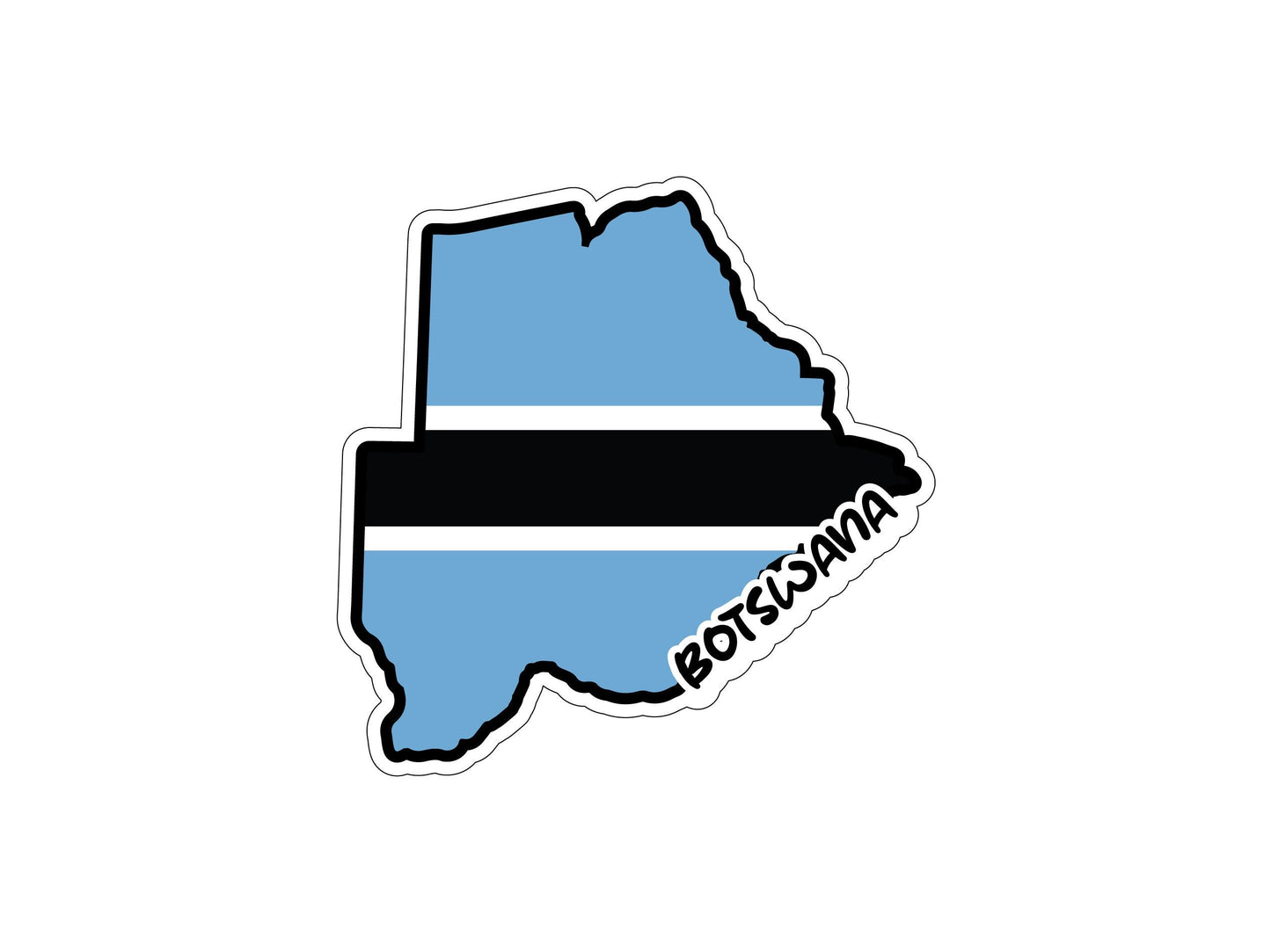 Botswana Map Flag Sticker Decal