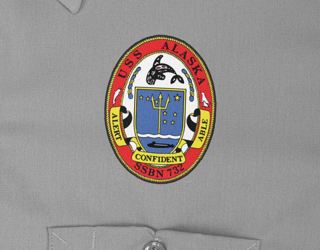 USS Alaska SSBN-732 Badge Iron On Heat Transfer Vinyl HTV Ohio Class Ballistic Missile Submarine