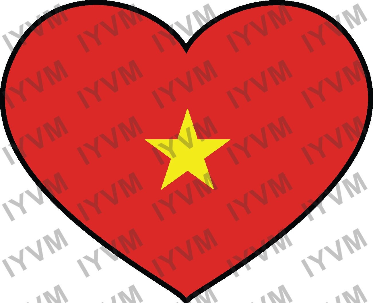 Vietnam Flag Heart Sticker Decal / Socialist Republic of Vietnam / Hanoi / Vietnamese