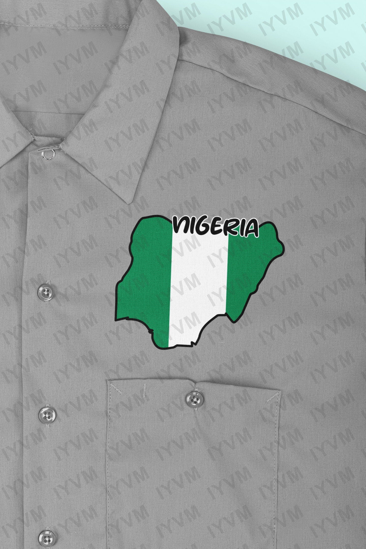 Nigeria Map Flag Iron On Heat Transfer Vinyl HTV / Federal Republic of Nigeria / Unity and Faith, Peace and Progress / Abuja