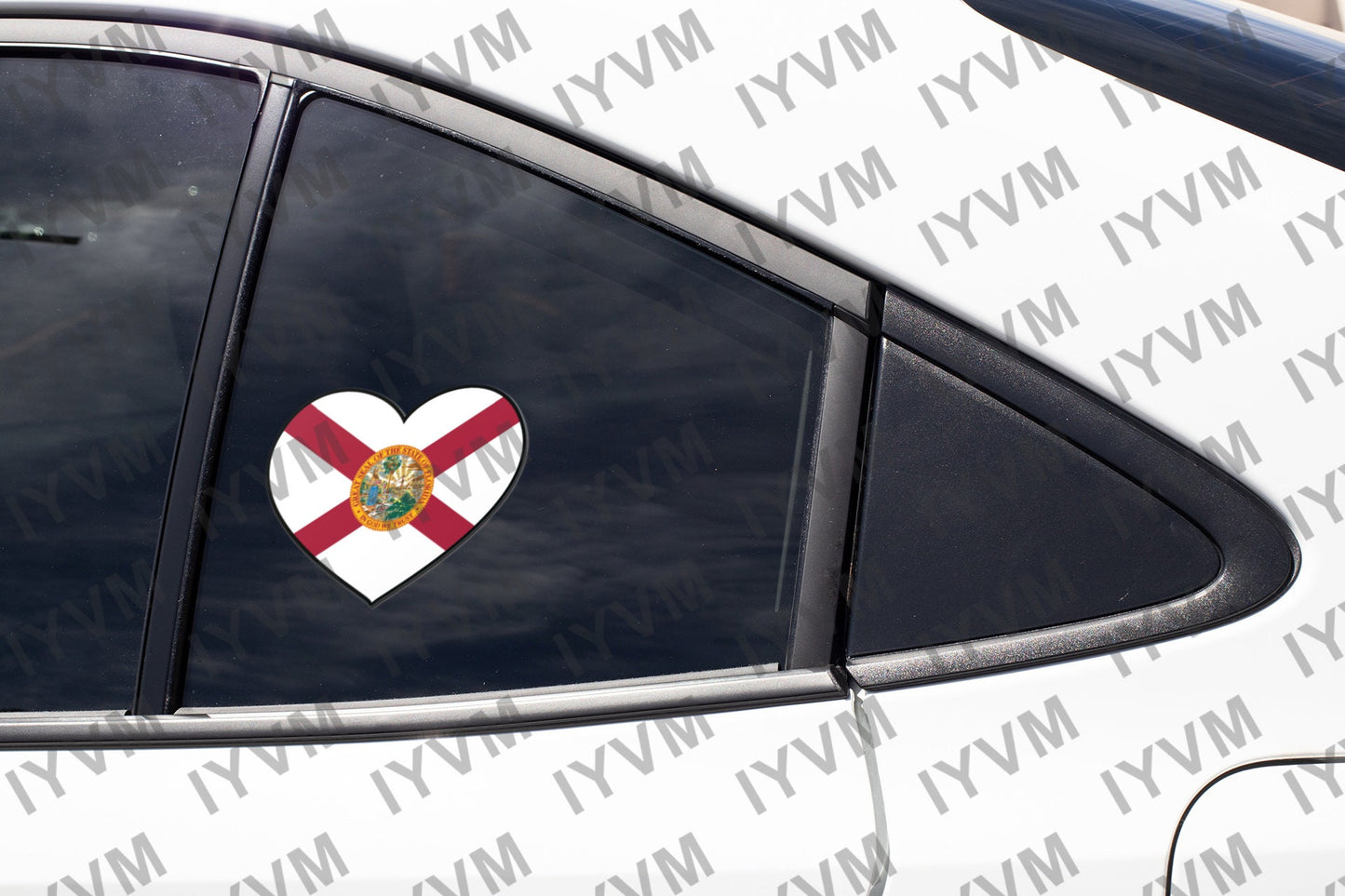 State of Florida Flag Heart Sticker Decal  USA Florida State  Tallahassee  The Sunshine State  Alligator State  Everglade State