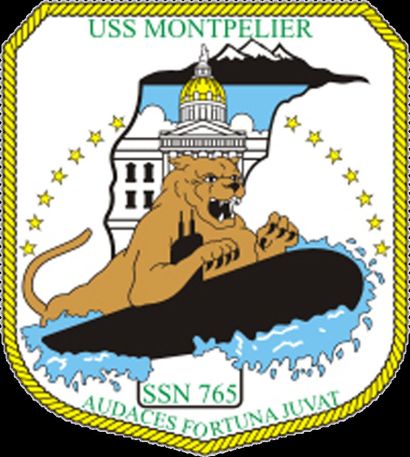 USS Montpelier SSN-765 Badge Iron On Heat Transfer Vinyl HTV Los Angeles Class Attack submarine