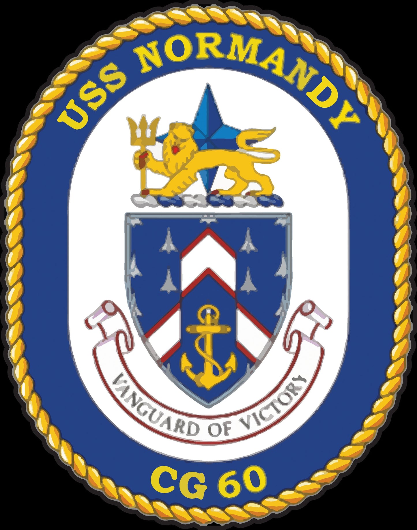 USS Normandy CG-60 Badge Iron On Heat Transfer Vinyl HTV Ticonderoga Class Cruiser