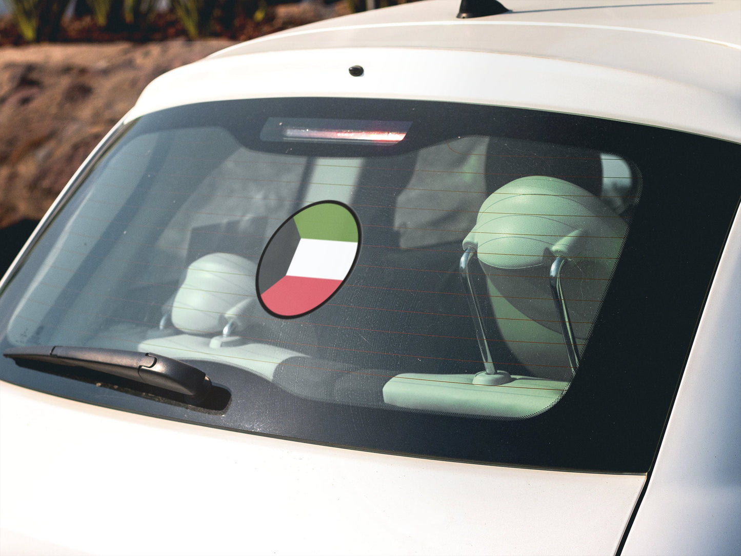 Kuwait Flag Circle Sticker Decal