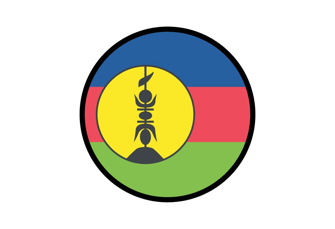 New Caledonia Flag Circle Sticker Decal