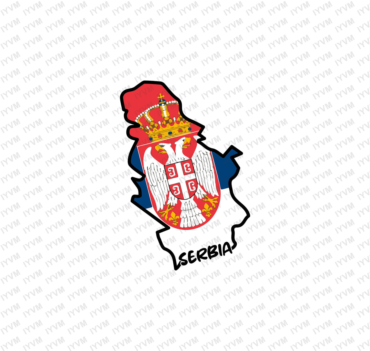 Serbia Map Iron On Heat Transfer Vinyl HTV / Republic of Serbia / Република Србија / Belgrade / Serbian /