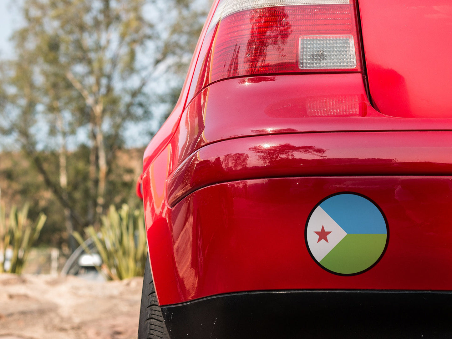 Djibouti Flag Circle Sticker Decal