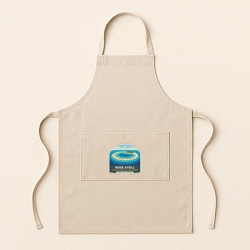 A beige apricot with a small pocket on the front, featuring a blue and yellow design.