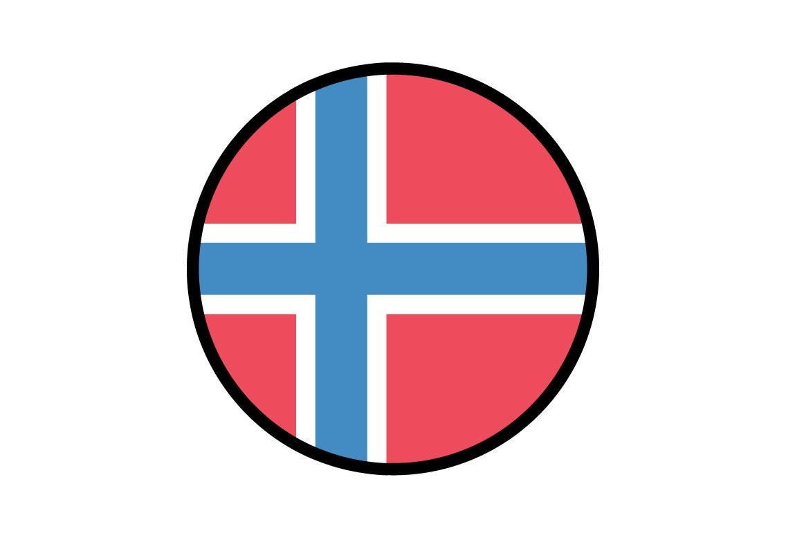 Norway Flag Circle Sticker Decal