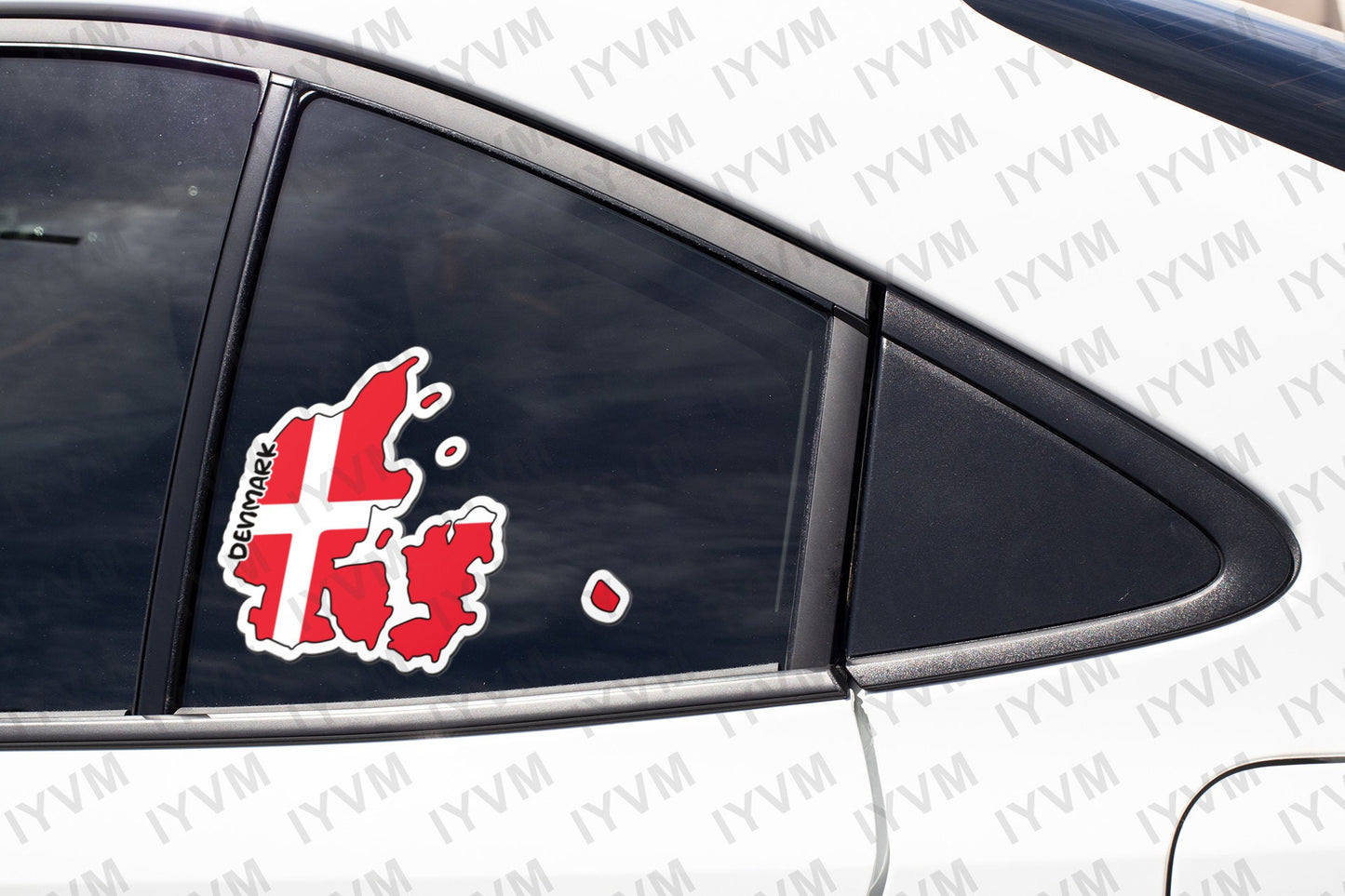 Denmark Map Flag Vinyl Sticker Decal