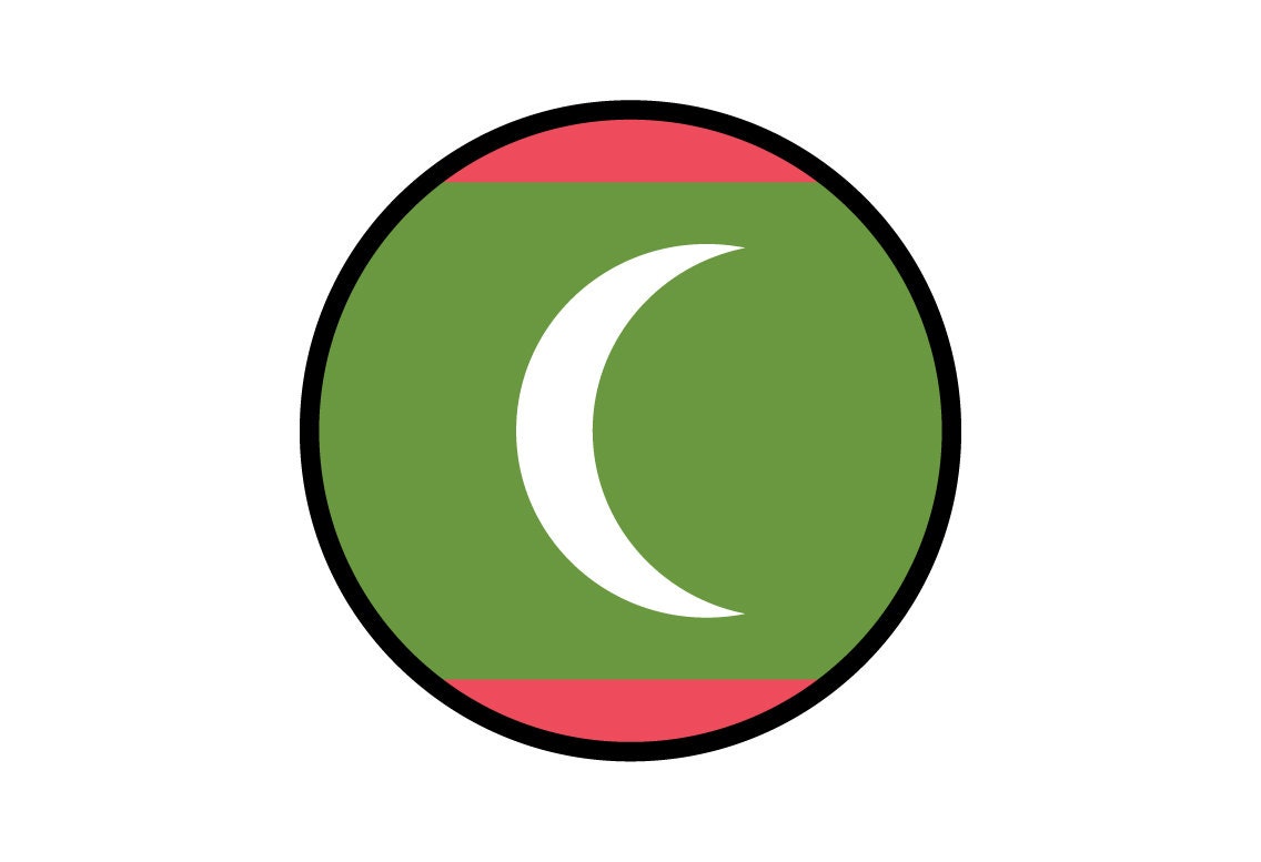 Maldives Flag Circle Sticker Decal