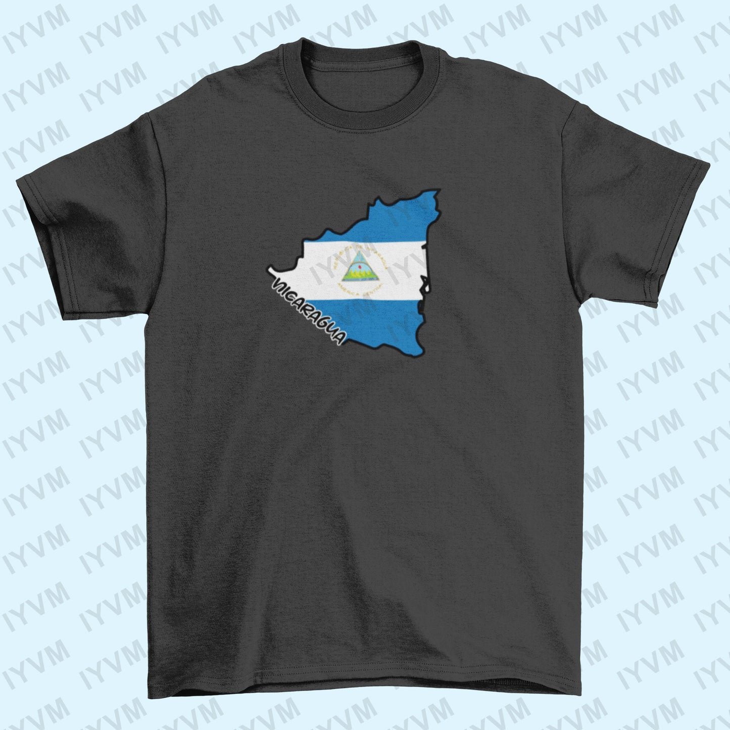 Nicaragua Map Iron On Heat Transfer Vinyl HTV / Republic of Nicaragua / República de Nicaragua / En Dios confiamos / Managua /