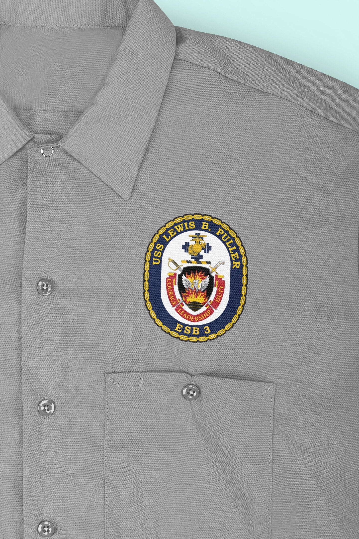 USS Lewis B. Puller ESB-3 Badge Iron On Heat Transfer Vinyl HTV Lewis B. Puller Class Expeditionary Mobile Base