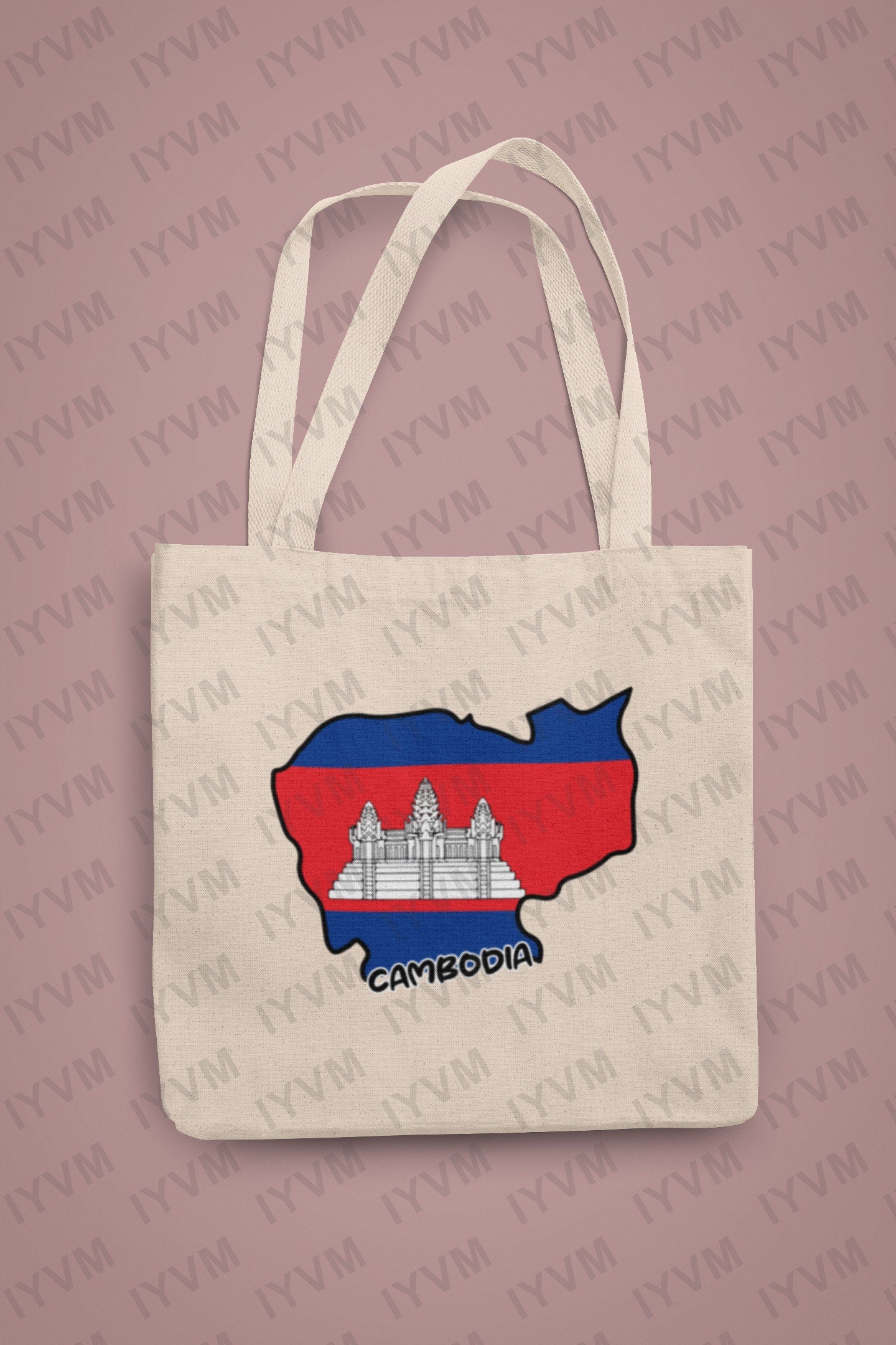 Cambodia Map Iron On Heat Transfer Vinyl HTV / Phnom Penh / Kampuchea / Kingdom of Cambodia