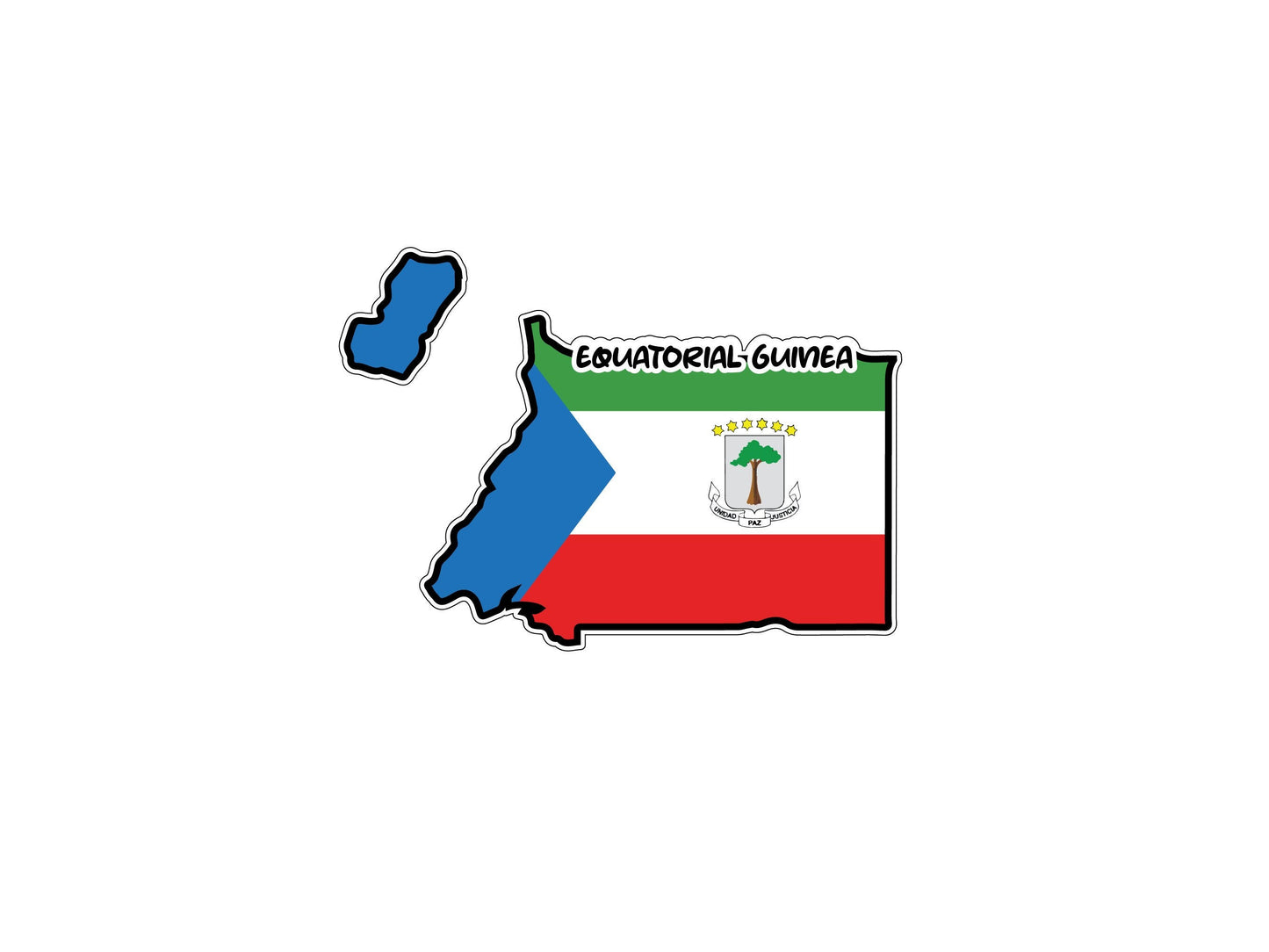 Equatorial Guinea Map Flag Sticker Decal