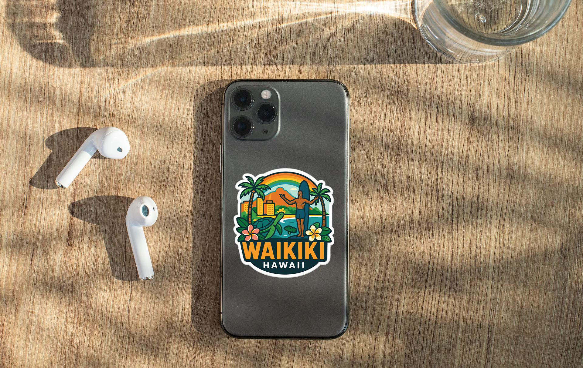 a cell phone sitting on top of a wooden table