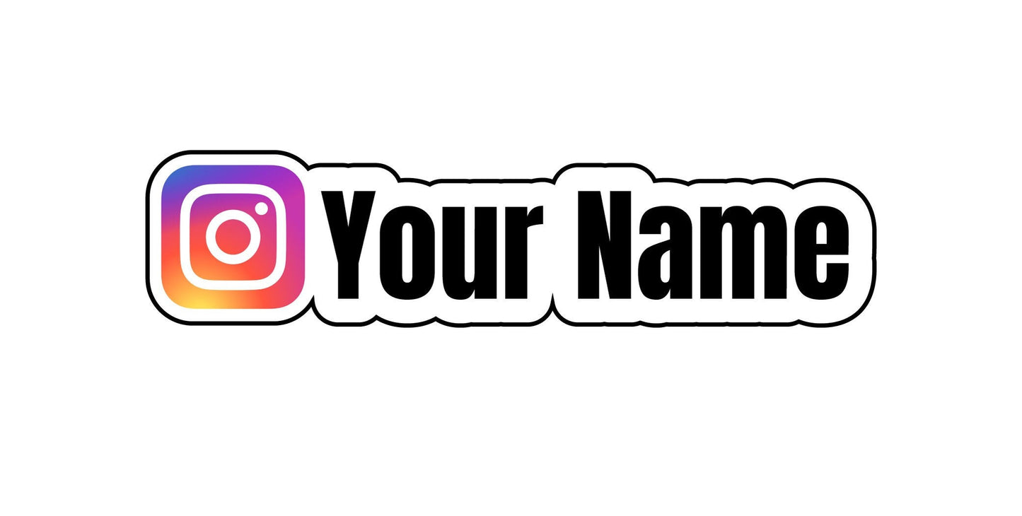 Personalized Instagram Username Sticker Decal Social Media Handle User ID Sticker Tag