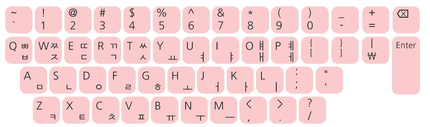 Korean QWERTY Keyboard Sticker in Several Color Vinyl Sticker Decal