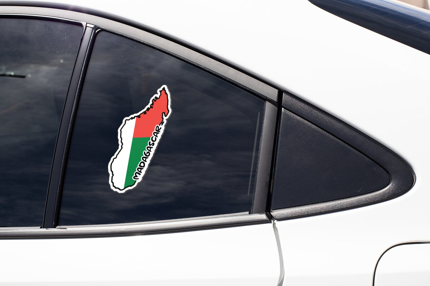 Madagascar Map Flag Sticker Decal