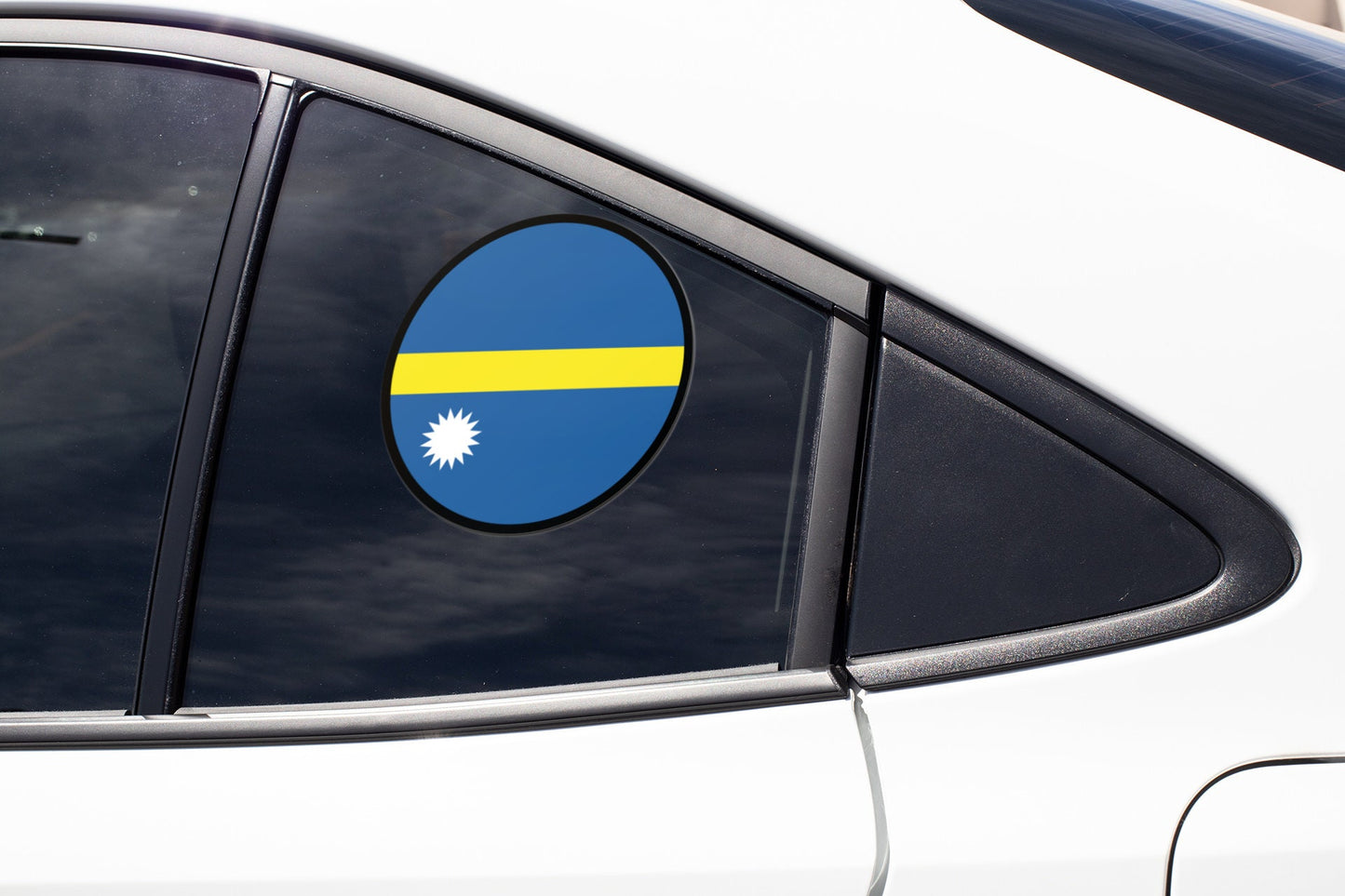 Nauru Flag Circle Sticker Decal