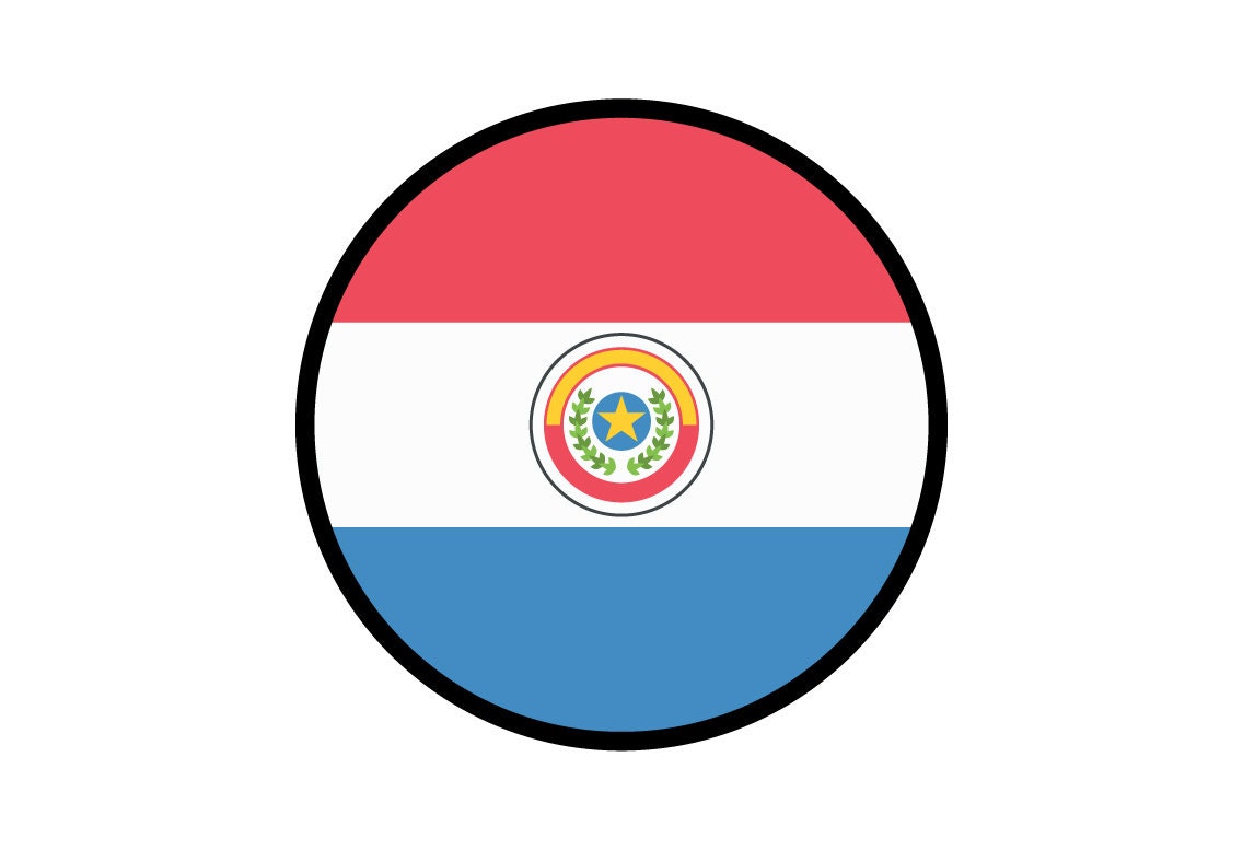Paraguay Flag Circle Sticker Decal