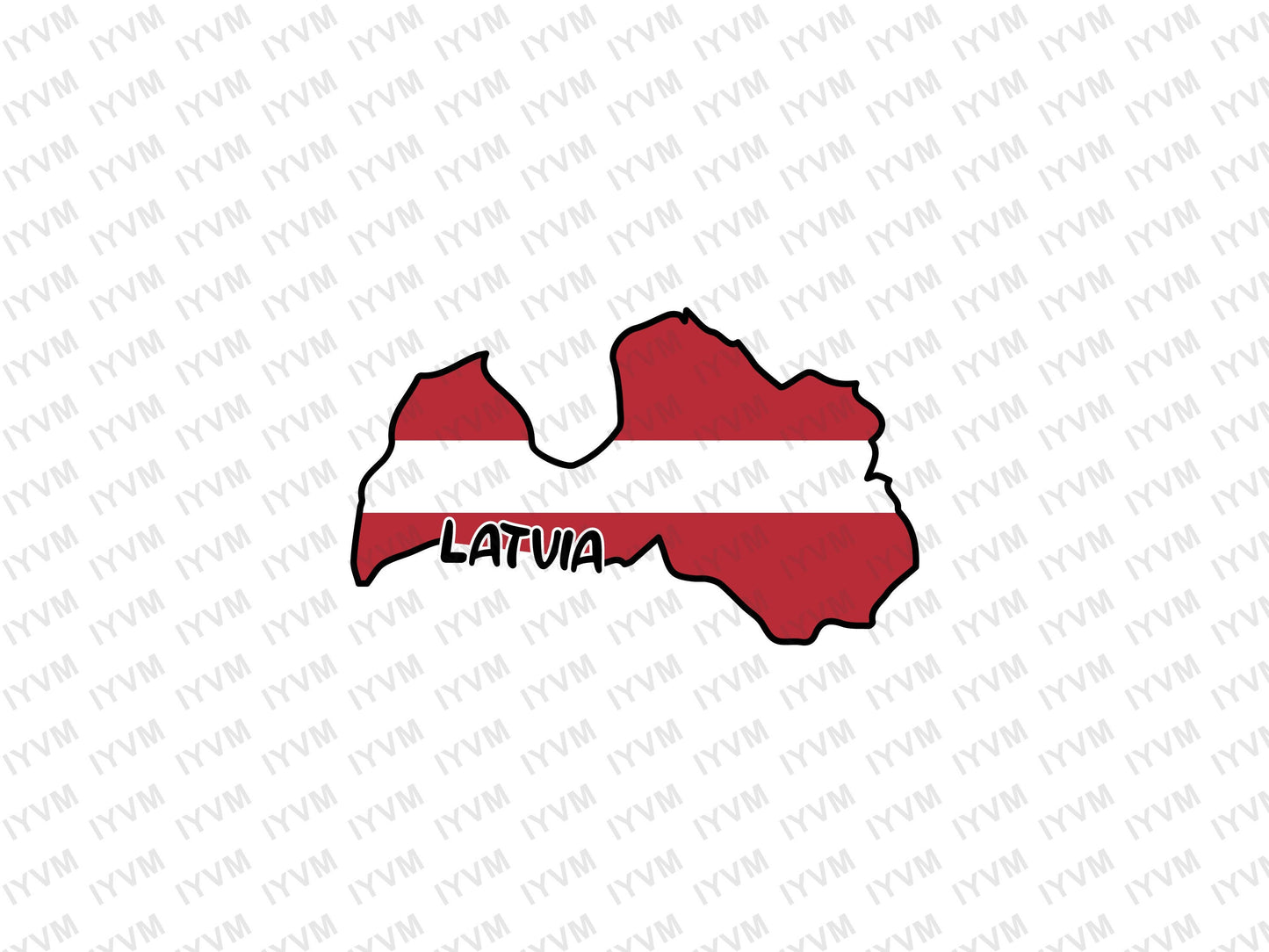 Latvia Map Iron On Heat Transfer Vinyl HTV / Republic of Latvia / Latvijas Republika / Riga / Latvian /