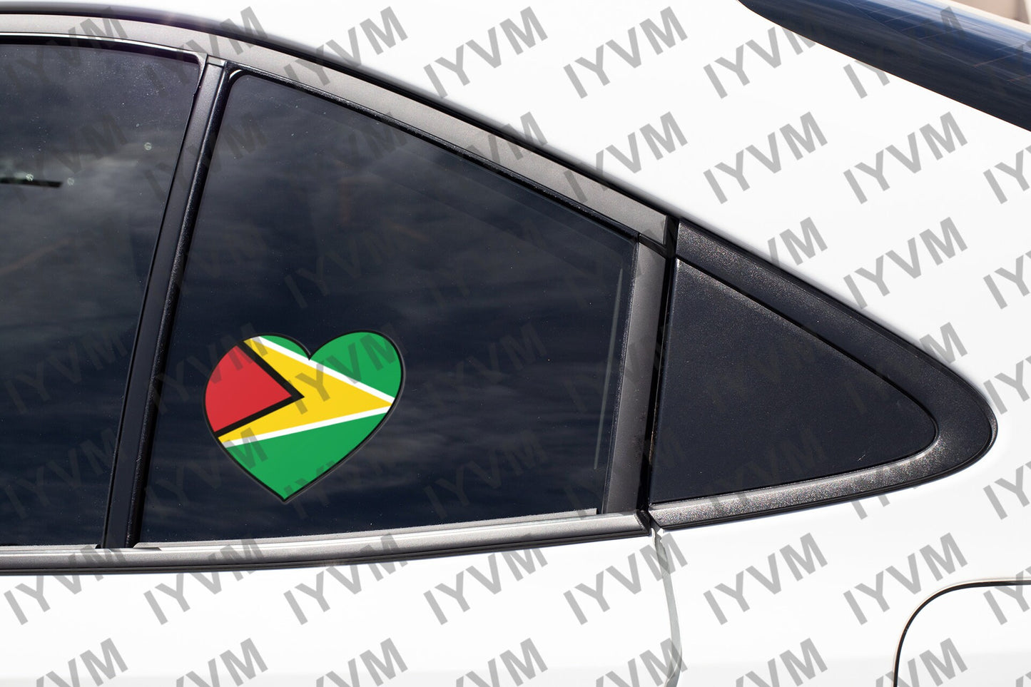 Guyana Flag Heart Sticker Decal / Co‑operative Republic of Guyana / One People, One Nation, One Destiny / Georgetown / Guyanese