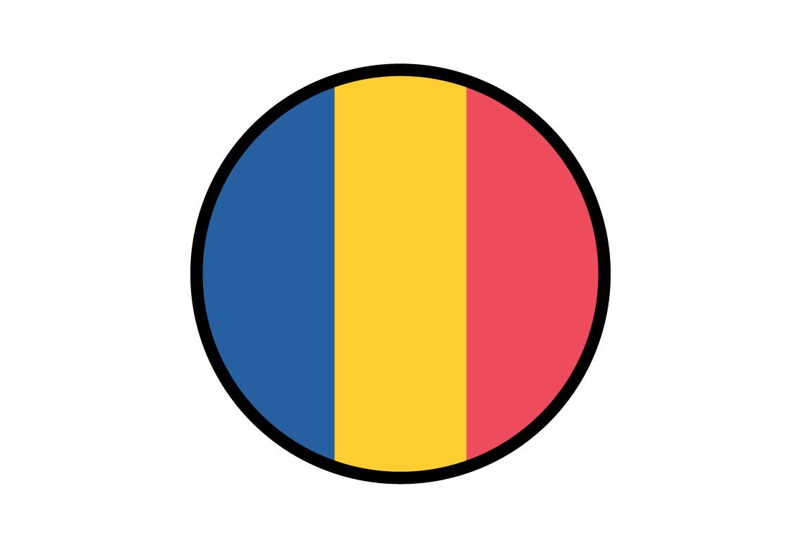 Romania Flag Circle Sticker Decal