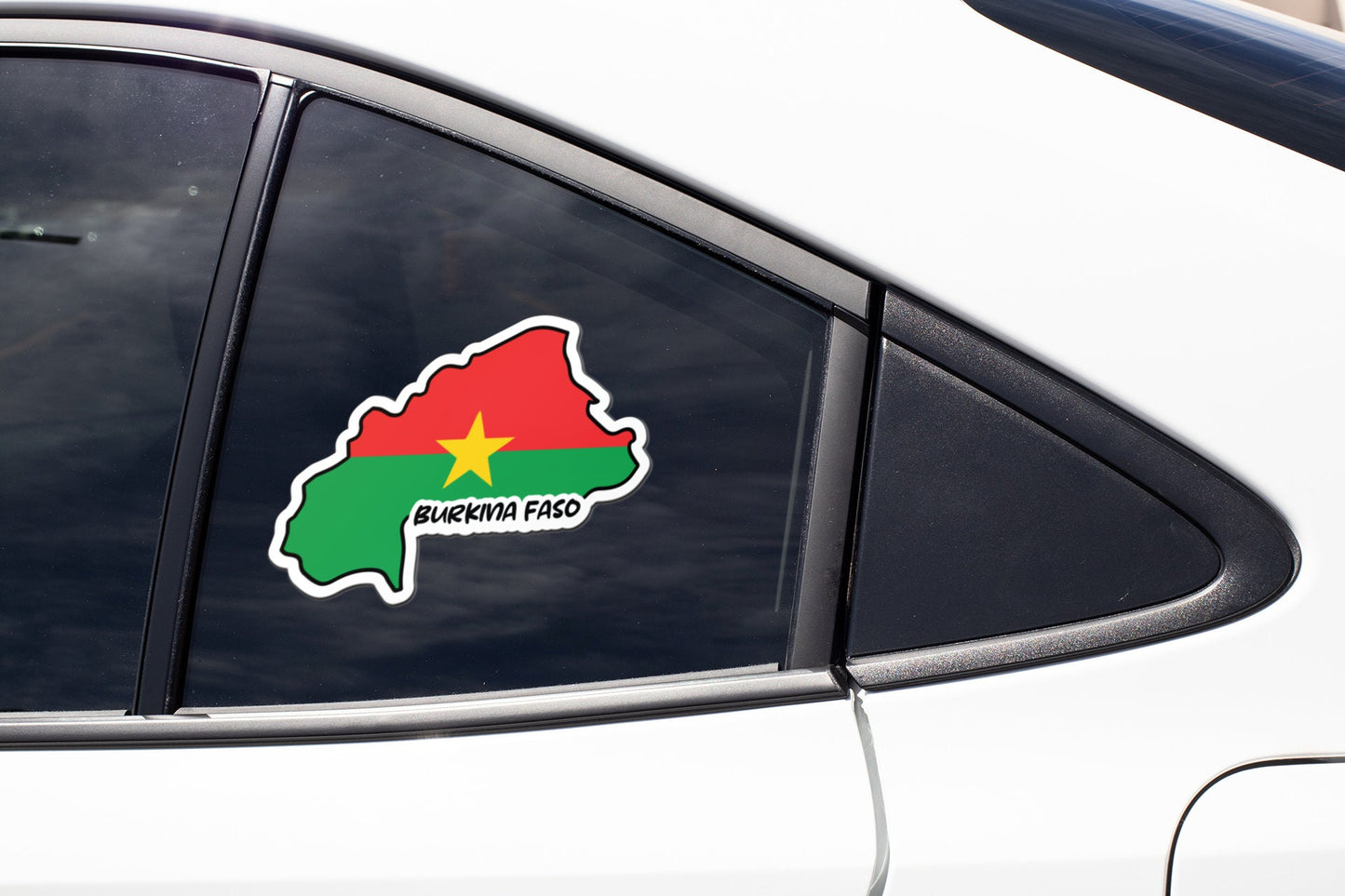 Burkina Faso Map Flag Sticker Decal