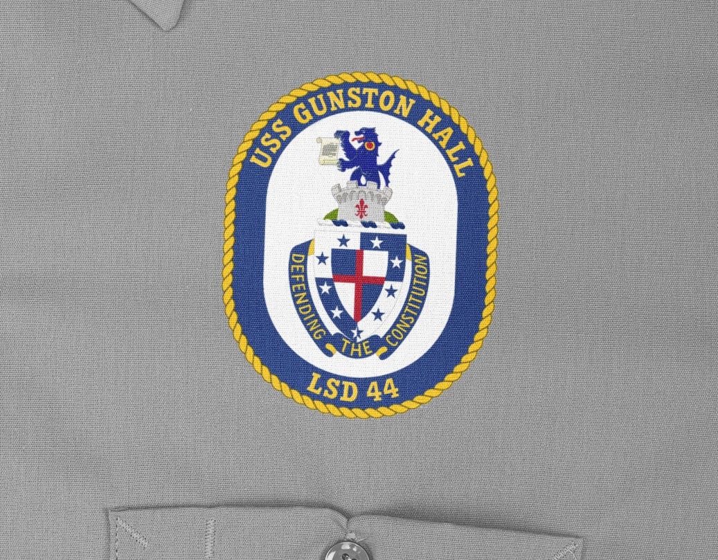 USS Gunston Hall LSD-44 Badge Iron On Heat Transfer Vinyl HTV Whidbey Island Class Dock landing ship