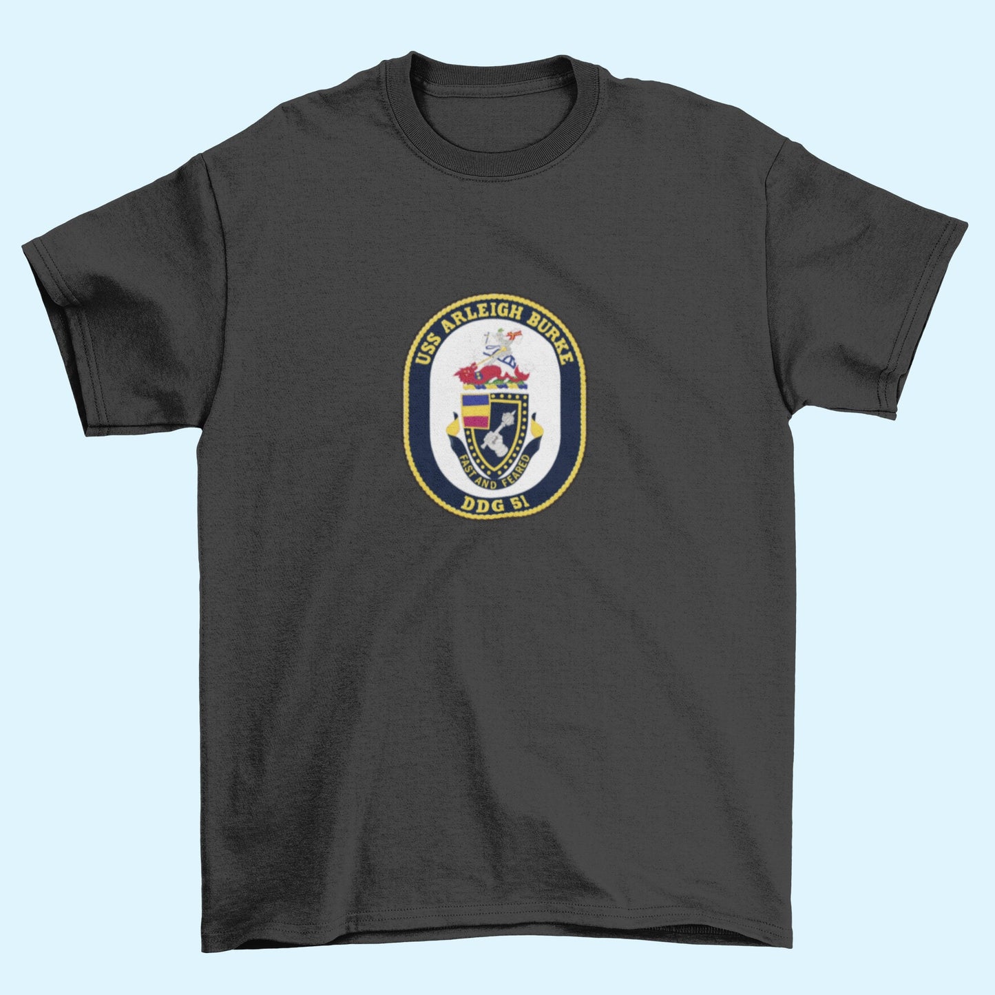 USS Arleigh Burke DDG-51 Badge Iron On Heat Transfer Vinyl HTV Arleigh Burke Class Destroyer