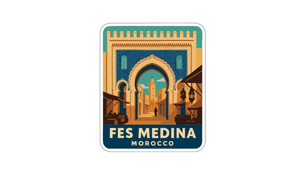 Fes Medina Morocco Iron On Heat Transfer Vinyl HTV Die-Cut Symbolic Landmark