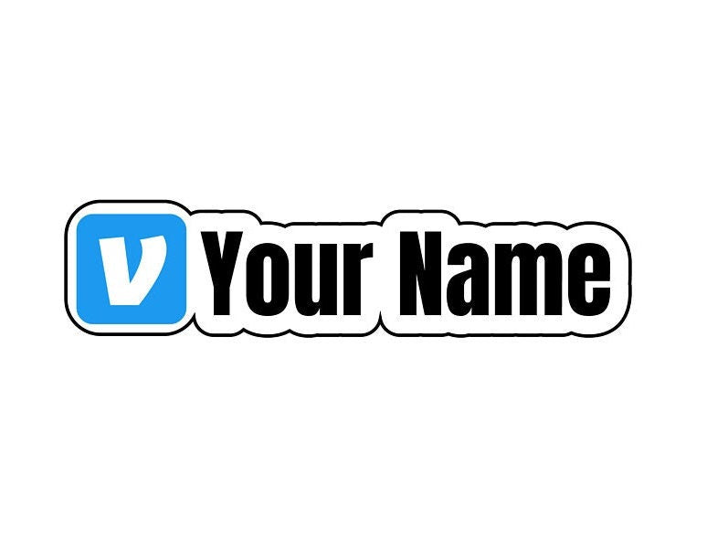 Personalized Venmo Username Sticker Decal Social Media Handle User ID Sticker Tag